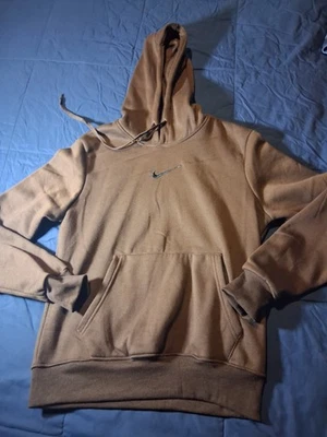 Nike Sudadera con Capucha Para Hombres Mediana Marrón Pullover Sudadera Centro Swoosh y2k Ropa de Calle Foto 1 de 4