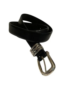 Cinturón BRIGHTON Cuero Negro Hebilla Plateada Love Laugh Shine Dance Mujer Talla M 30 Foto 1 de 4