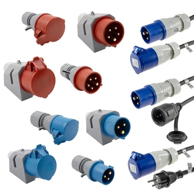 CEE Geräte-Stecker Kupplung Steckdose Adapter Wanddose Wandstecker Anschluß IP44 - Bild 1 von 2