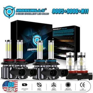For 2013-2017 Toyota Avalon 6-Sides LED Headlight Hi/Lo Beam Bulbs + Fog Lights - Foto 1 di 12