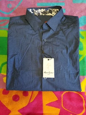 NUEVO: ROBERT GRAHAM "MCCALL" Camisa de Vestir Calce Clásico Abotonada L/S Talla Grande  Foto 1 de 4