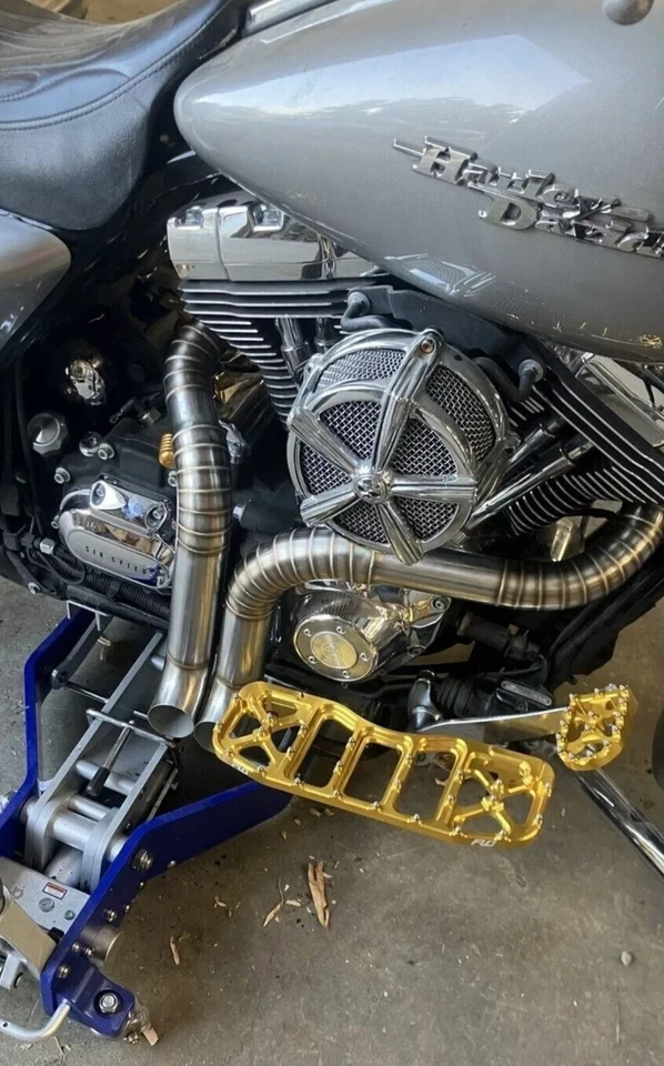 Tubos de escape LAF 2" HD soldadura de arrastre aptos para Harley Davidson Sportster Softail Dyna Foto 1 de 4