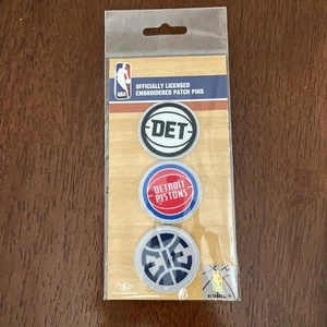 NBA Detroit Pistons Logo Official Licensed Embroidered Patch Pins Basketball - Picture 1 of 3