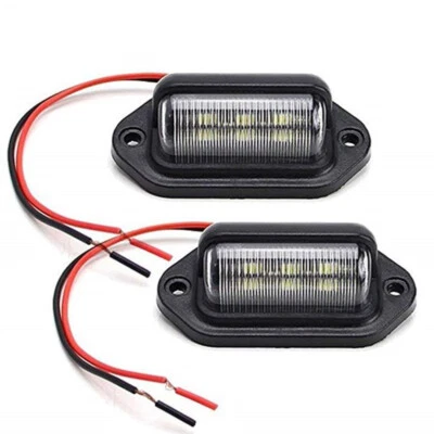 2x White LED Car Truck Pedal License Plate Light Bulb 6500K 12-24V Lamp W/Screws - Image 1 of 4