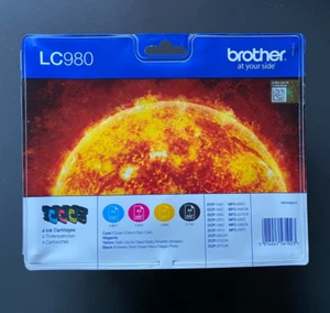 Genuine Brother Ink Multipack - LC980 CYAN MAGENTA YELLOW BLACK (INC VAT) BOXED - Picture 1 of 2