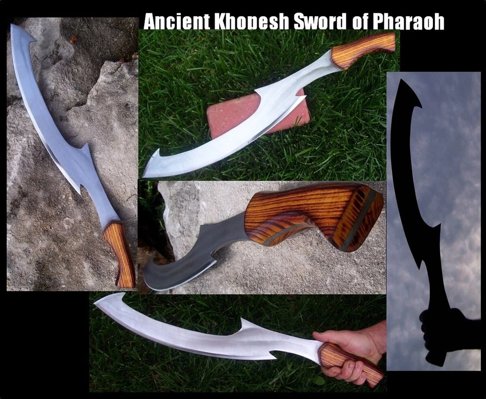 UBR CUSTOM HANDMADE HIGH CARBON STEEL  EGYPTIAN KHOPESH WITH LEATHER SHEATH - Image 1 of 1