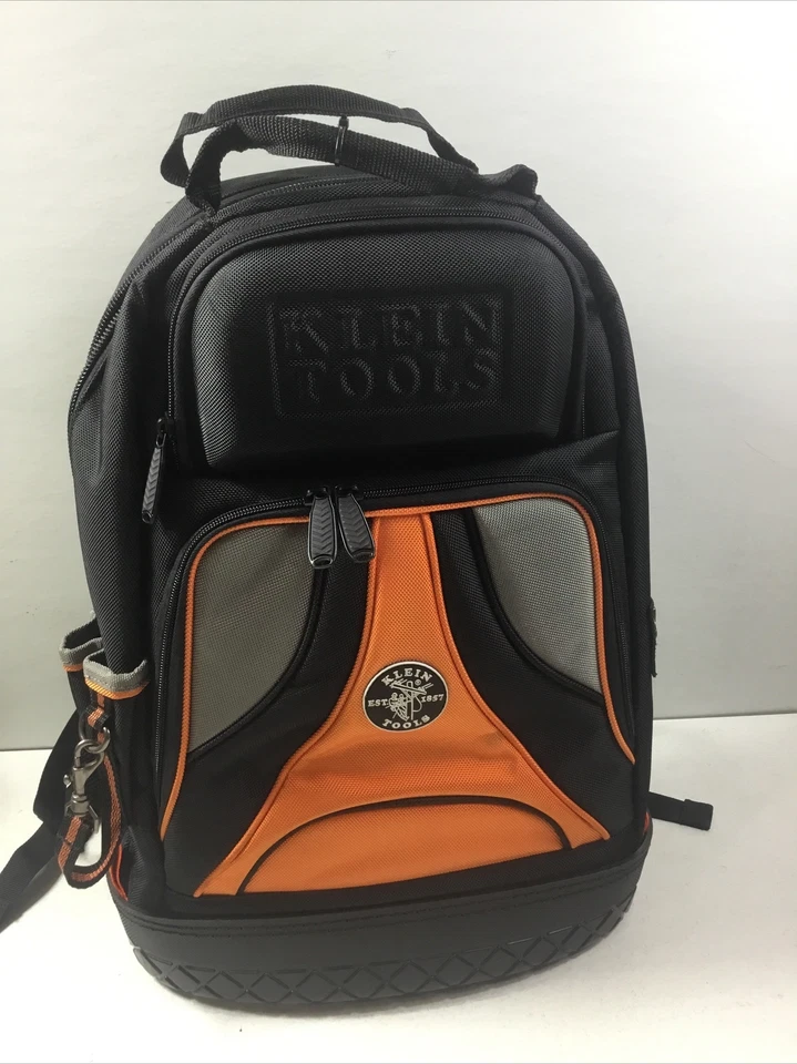 TRADESMAN 55421BP-14 Tool Bag Orange Black Back Pack Electrician Plumber Repair - Image 1 of 4