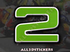 3D Stickers Resin Domed NUMBER 2 TWO  - Color Green - 50 mm(2 inches) Adhesive