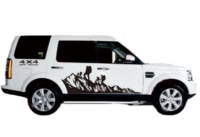 Graphic Mountain Climber Sticker For Land Rover Discovery 4 OFF ROAD Side Decals - Image 1 of 4