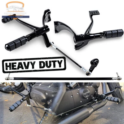 Clavijas de pie de control delantero CNC negras para Harley Sportster 883 1200 48 72 04-13 Foto 1 de 4