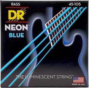 DR Strings NBB-45 Hi-Def Neon Blue K3 Coated Bass Guitar Strings -.045-.105 - Picture 1 of 2