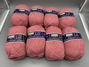 LOT (8 Skein) Berella Bernat 4 oz Knitting Worsted Guage 4 Rose Pink NEW - Picture 1 of 5