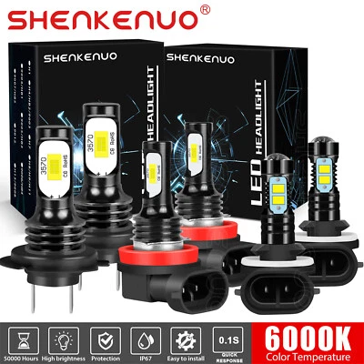 For Kia Sorento 2011-2015 2016 Combo LED Headlight High Low Beam Fog Light Bulbs - Image 1 of 4