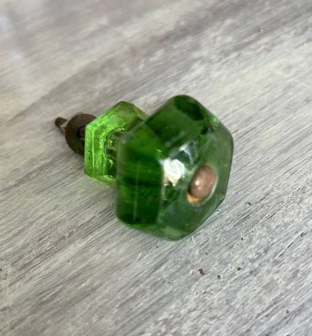 Antique Glass Pull Knob Green Dresser Hutch Cabinet (*18) Cover