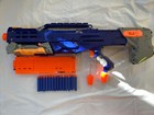 Nerf N-Strike HEAVILY MODIFIED Longshot CS-6 Dart Blaster Gun w/ 18 Mag & Darts