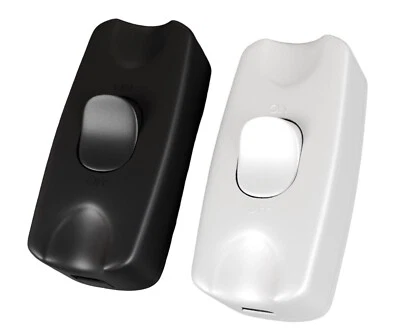 Inline Switch Compact Size for 2 CORE LAMP DESK TABLE Cord Cable Black or White - Image 1 of 4