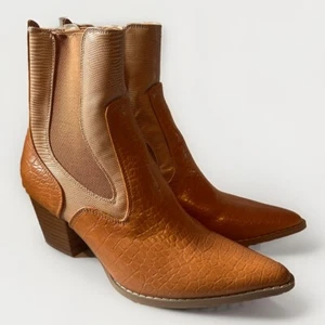 Coconuts By Matisse Women Size 8 Duo Pointed Toe Dressy Cowboy Boots Brown/ Tan - Picture 1 of 7