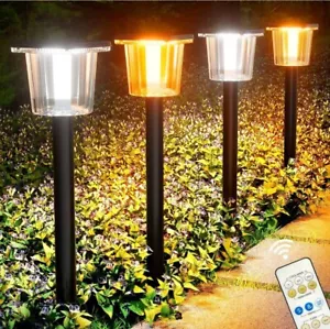 Solar Pathway Lights Outdoor 4PCS, Bright Solar Landscape Lights with Remote - Picture 1 of 6