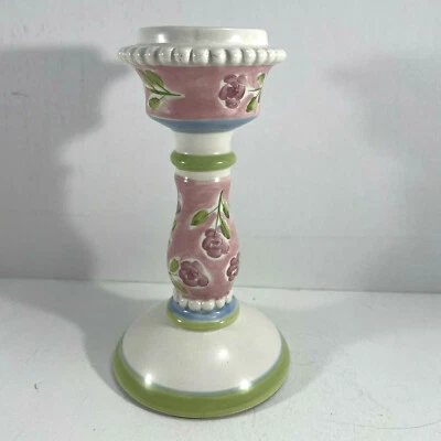 Yankee Candelabro Luz de Té Pequeño Pilar Rosa Floral Shabby 6.5" Foto 1 de 4