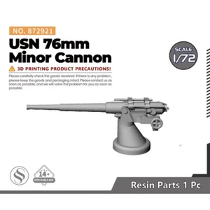 SSMODEL SS872921 1/72 Model Upgrade Parts USN Cannone minore 76 mm - Foto 1 di 4