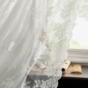 Lace Curtains Vintage Quality Embroidered 52 x 84 Inch 2 Panels 84 Inches Long - Picture 1 of 6