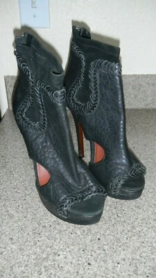 Botín Max Studio XArinna Cuero Plataforma Stiletto Cremallera Talla 6 M Foto 1 de 4