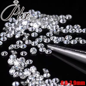 PTX 1CT Loose Moissanite Real Gem 0.8mm-2.9mm ALL SIZES Melee Stone D VVS1 DIY - Picture 1 of 45