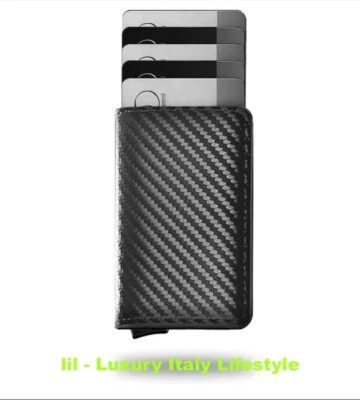 Porta Carte di Credito RFID Portafoglio Uomo Slim Portafoglio Leggero Piccolo - Immagine 1 di 4