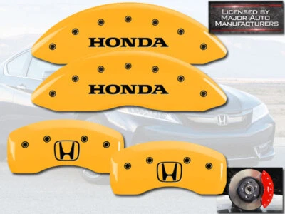 2003-2008 "Honda" Pilot Delantero + Trasero Amarillo MGP Cubiertas de Pinza de Disco de Freno "H" 4p Foto 1 de 4