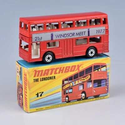 Autobús Matchbox Superfast MB17-B London (rojo) MSMC '21st Windsor Meet 1977' *sin usar, en caja* Foto 1 de 3