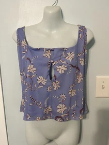 NWT bar III Floral Multi Lined Sleeveless Top with Keyhole Bust Area    Size XXL - Picture 1 of 3