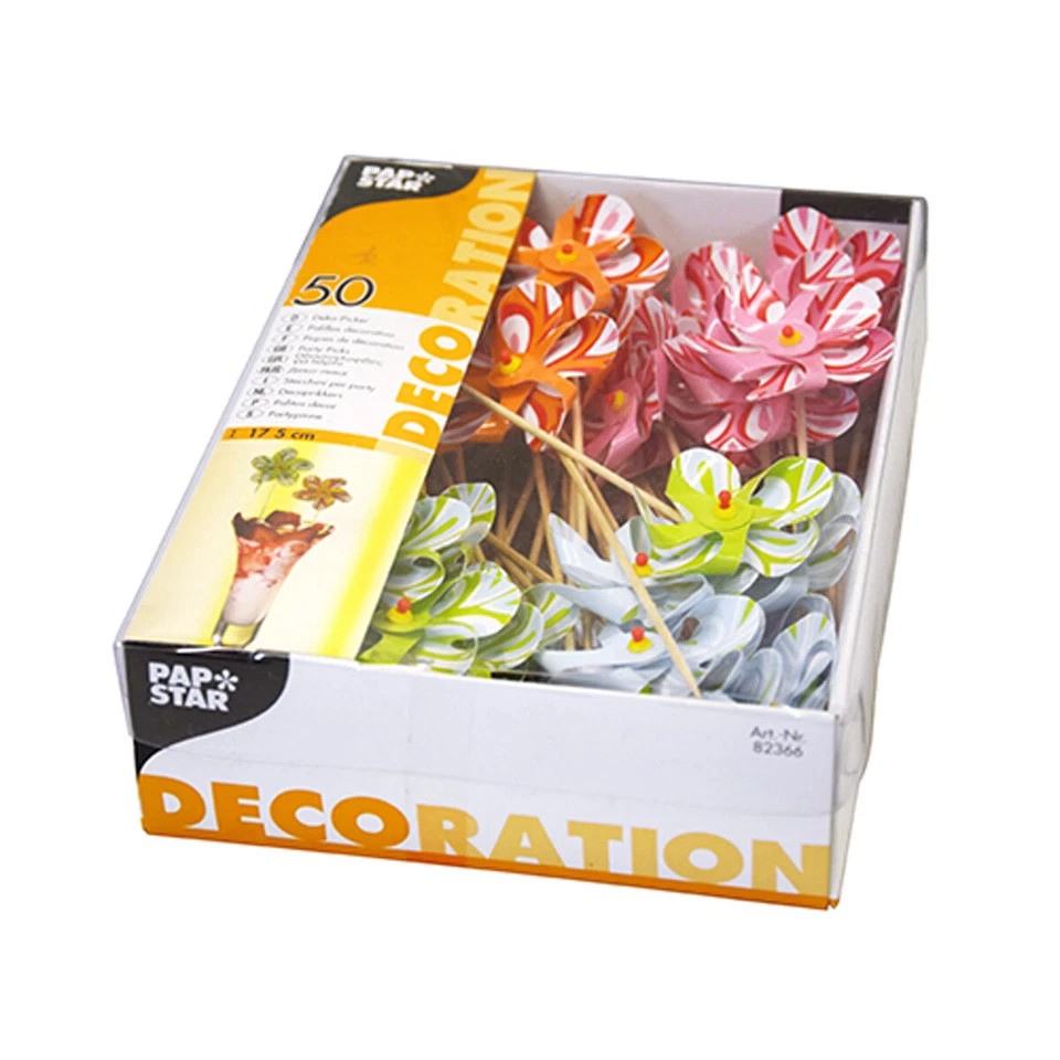 Papstar Deko Picker Partypicker Mulino A Vento Altezza 17.5cm 50 Pezzi - Bild 1 von 1