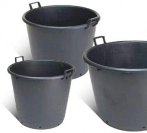 Mastello in Plastica Nero Con Manici E Fori Mastellone Tino Tinozza Giardino Cap - Foto 1 di 12
