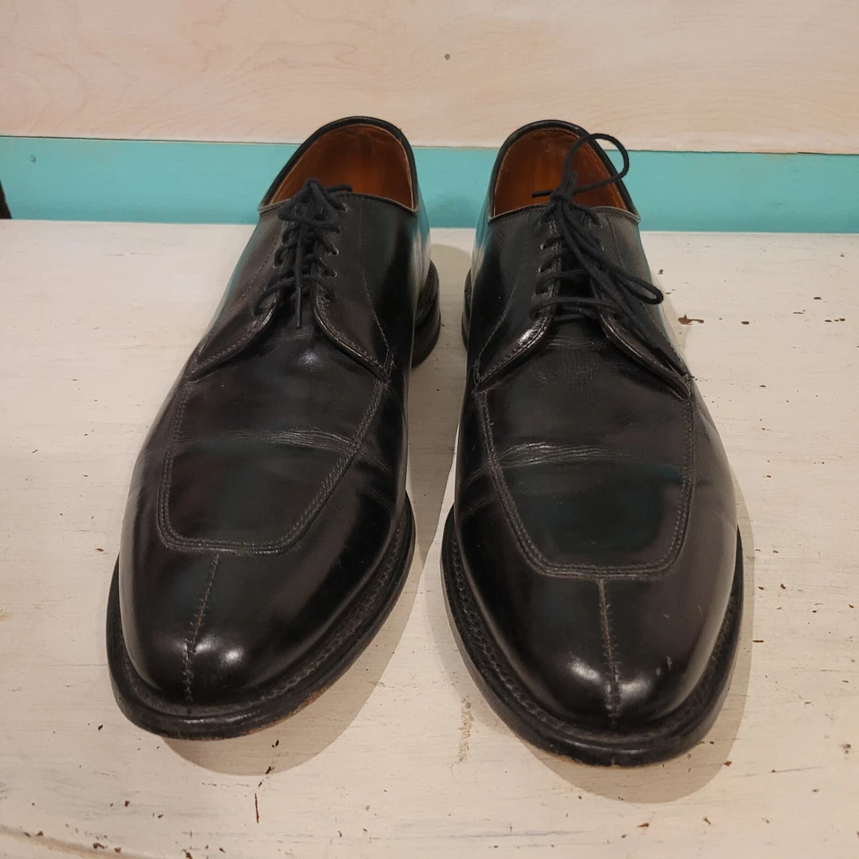 Allen Edmonds Zapatos 12 B Cuero Negro Vestido Oxford Delary Hecho en EE. UU. Puntera Dividida Foto 1 de 4
