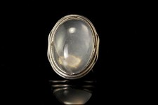 Antique Art Deco Moonstone Cabochon Silver Ring D119-05