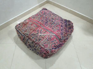 Moroccan Handmade Pouf Berber Boho Kilim Rug Floor Cushion Ottoman Footstool - Picture 1 of 12