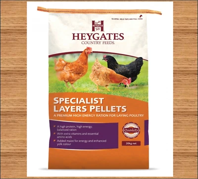 Heygates Specialist Layers Pellets 20kg 18% Protein Chicken Poultry Food Hen