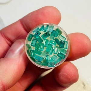 Smeraldo colombiano 5x3 mm taglio smeraldo 1 x pietra preziosa naturale verde grado AAA vassoio E0 - Foto 1 di 8