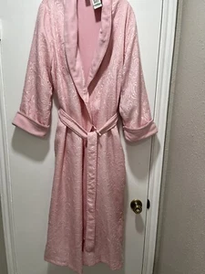 Vintage Morgan Taylor Intimates Pink Textured Robe Size Large - Picture 1 of 7