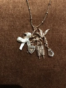 Amaro Studio Rose Gold Necklace Birds, Ribbon, Heart, Torah Star Of David, Bead - Picture 1 of 8