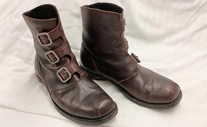 Cydwoq FUTURE Boots 39.5 9.5 Brown Leather Handmade USA Moto Buckles Biker - Picture 1 of 20
