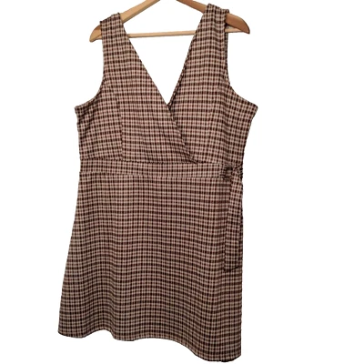 Vestido Jumper Arizona XXL Marrom Espinha de Arenque Xadrez Estudante Academia Preppy - Imagem 1 de 4