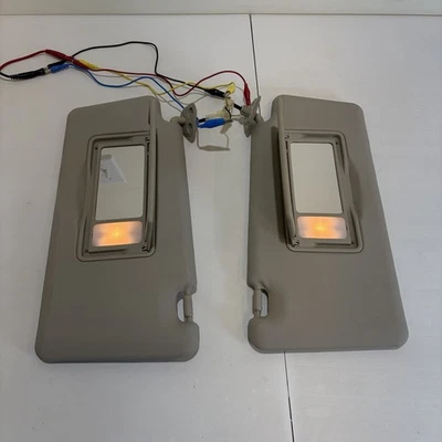 2008-2013 Nissan Rogue Sun Visor Set Light Gray Mirrors Illuminated OEM - Image 1 of 4