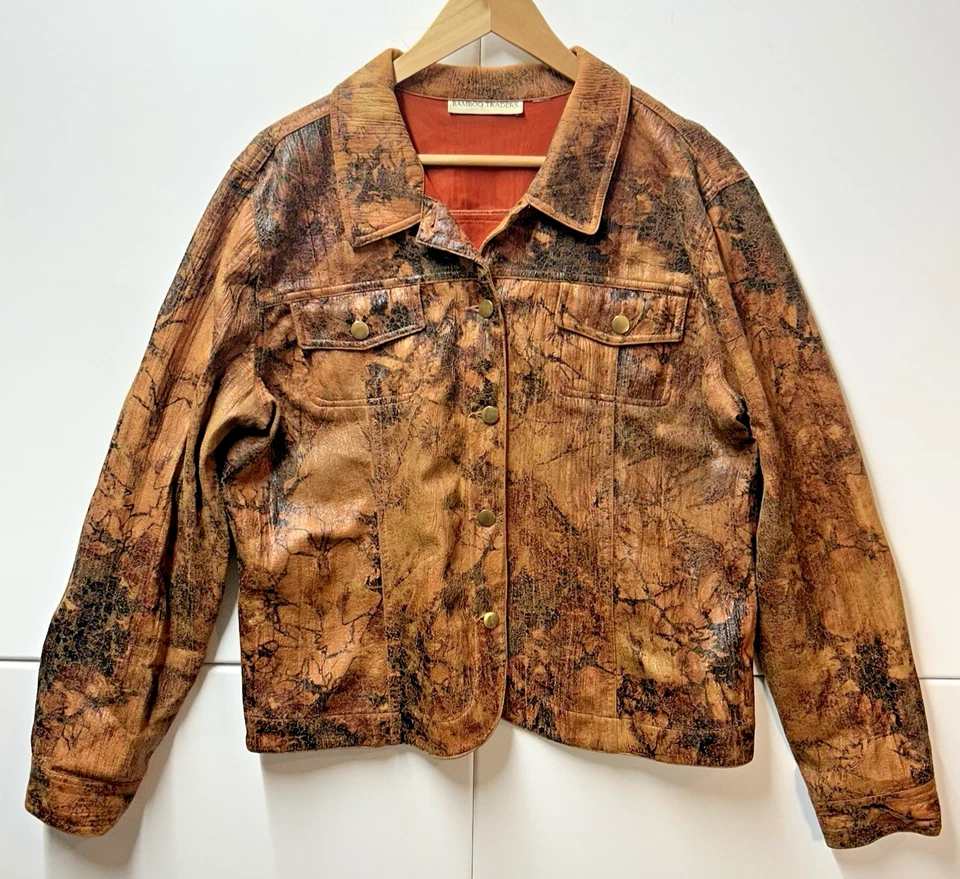 Chaqueta forrada BAMBOO TRADERS para mujer XL bronce cobre otoño otoño **leer** Foto 1 de 4