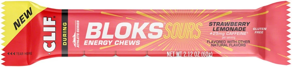 Clif Shot Bloks - Sour Strawberry Lemonade, with 25mg Caffeine, Box of 18 - Image 1 of 1