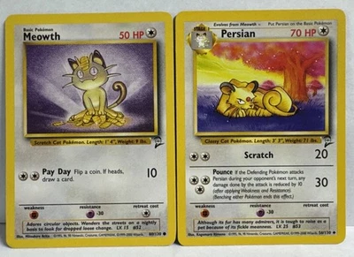 Pokémon TCG Persian & Meowth Base 2 Vintage - Image 1 of 2