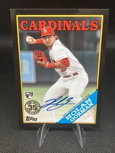 2023 Series 2 1988 Topps Baseball Black /199 Nolan Gorman Rookie Autograph RC - Picture 1 of 4