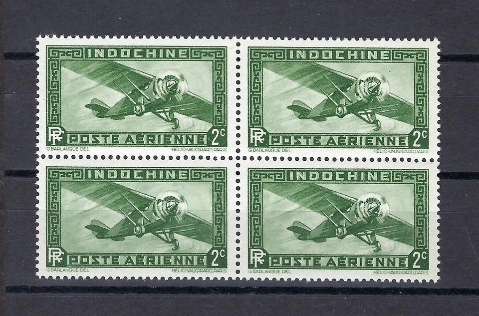 Indo-China 1933 Sc# C2 Airmail Airplane Plane Indochina Indo China block 4 MNH - Image 1 of 1