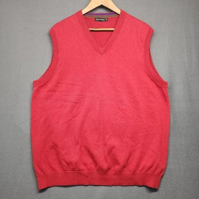 Paul Fredrick Suéter Chaleco Hombres 2XL Borgoña Supima Algodón Pullover Tejido Clásico Foto 1 de 4