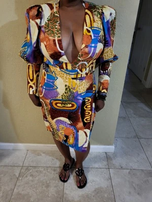 VESTIDO BAR III X GooGoo Plus Jardín Geométrico Talla 0X Foto 1 de 4